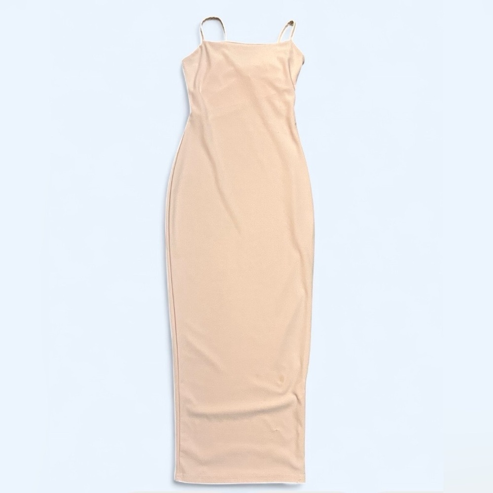 PrettyLittleThing Blush Pink Bodycon Midi Dress - Size 0 - Picture 2 of 8